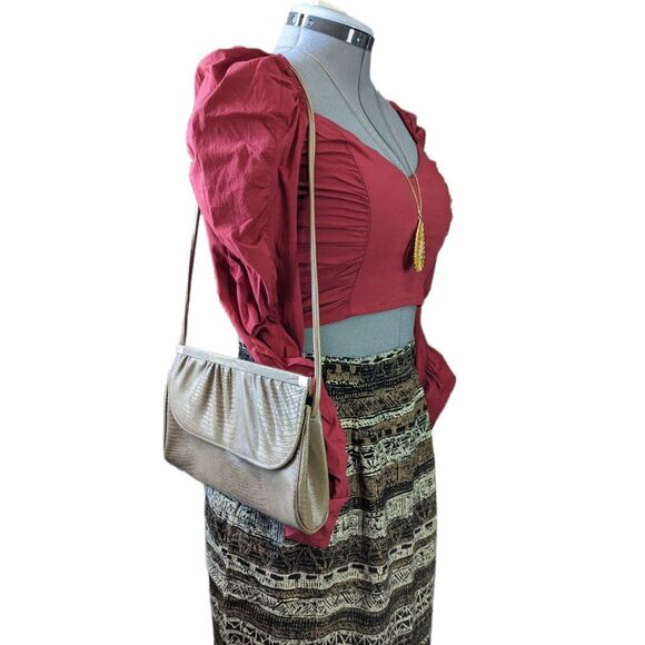 Vintage Rome Tan Snakeskin Shoulder Bag - Picture 2 of 11